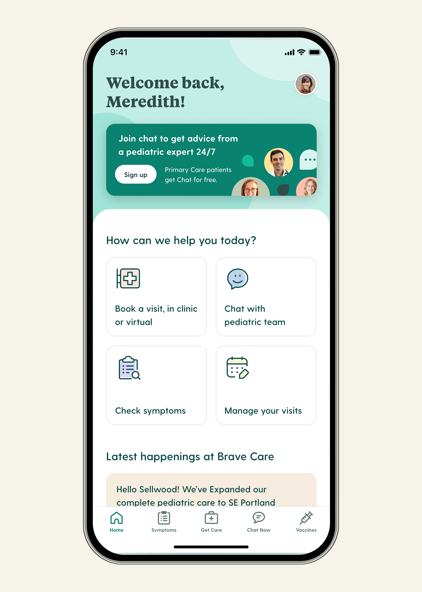 Image of Brave Care mobile app
