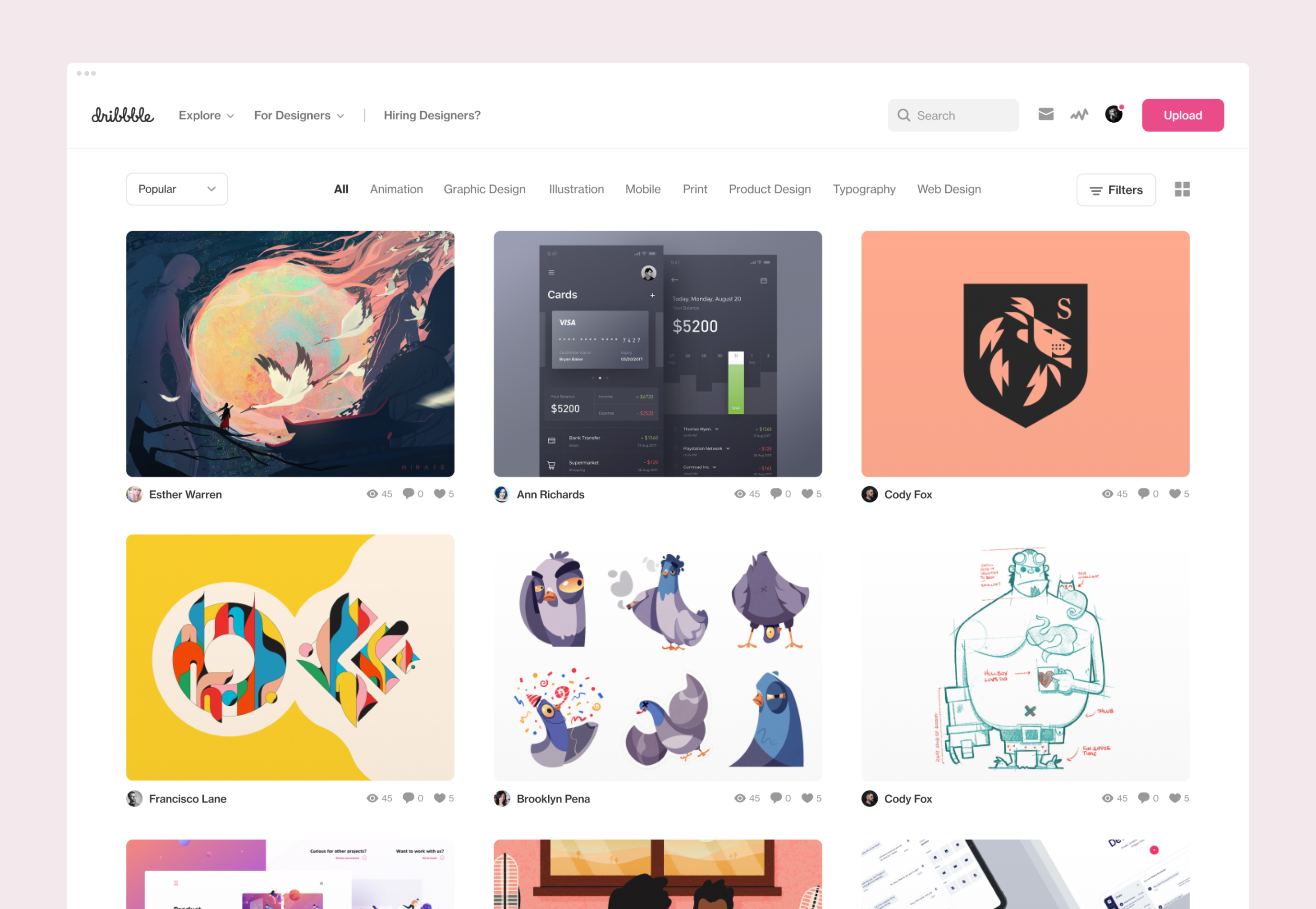 Image of Dribbble website