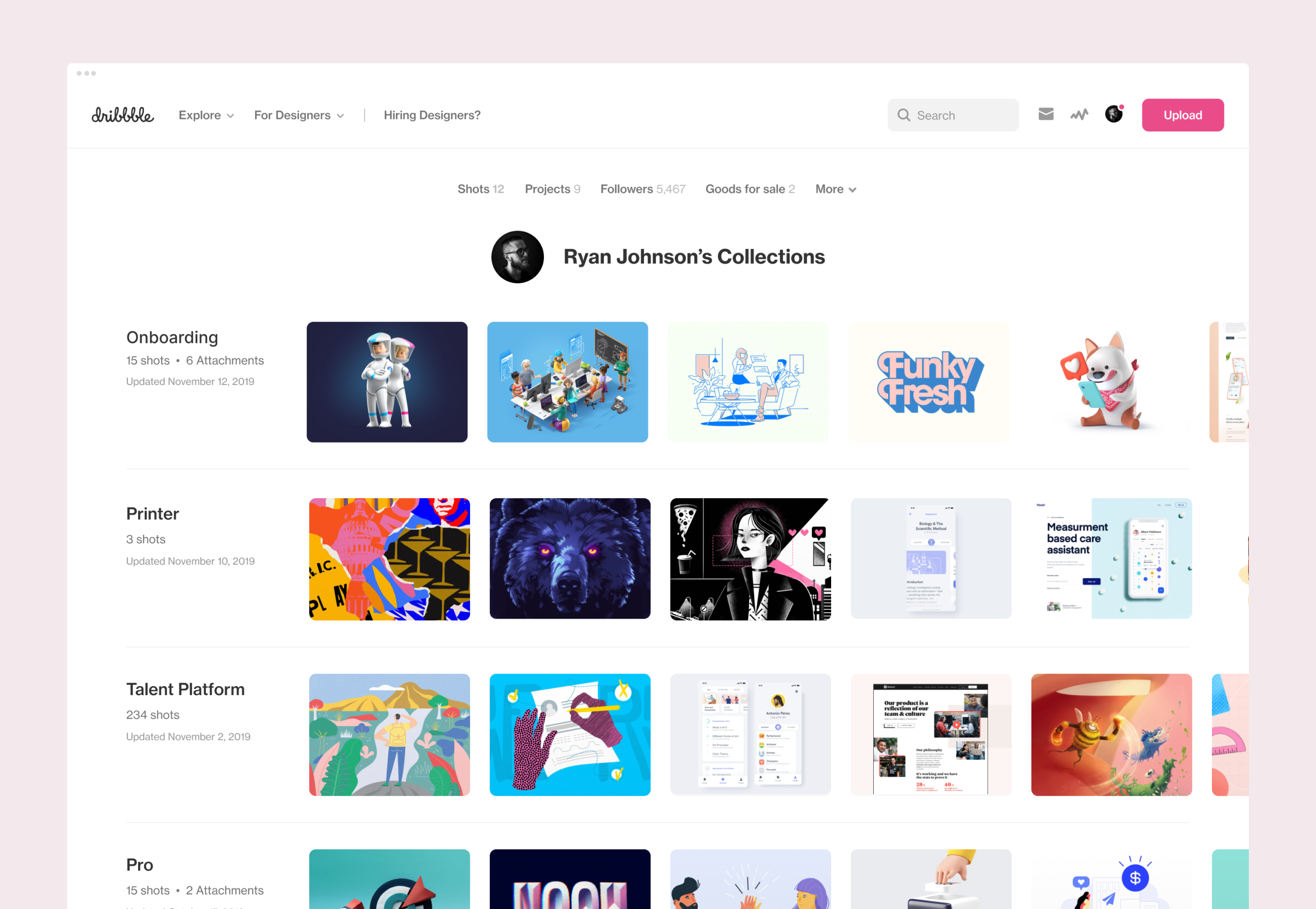Image of Dribbble website